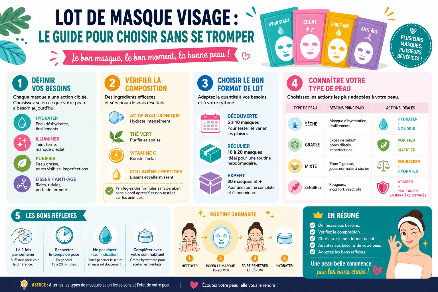 Infographie : Lot de masque visage : le guide pour choisir sans se tromper