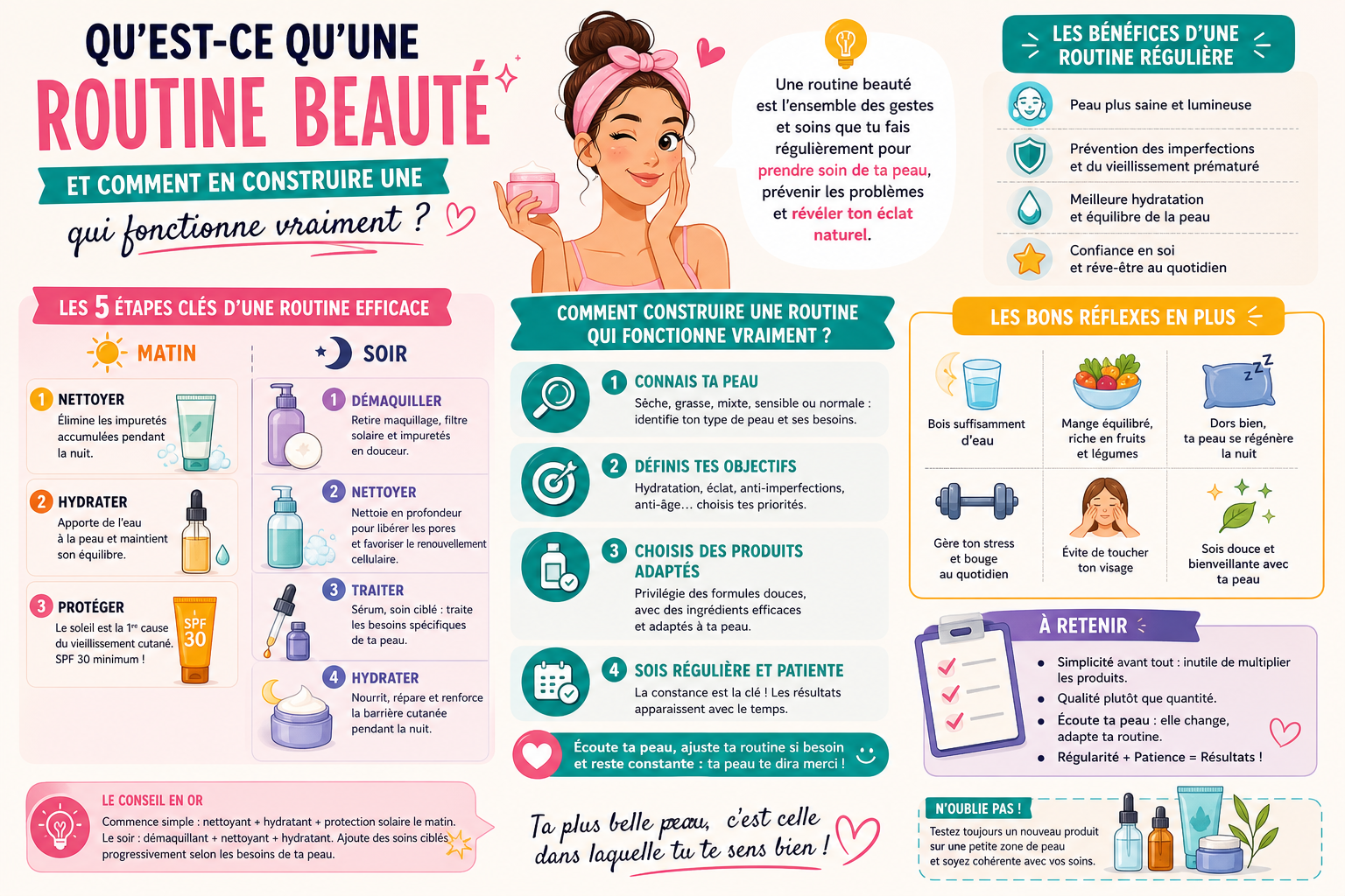 Infographie : Qu'est-ce qu'une routine beauté et comment en construire une qui fonctionne vraiment ?